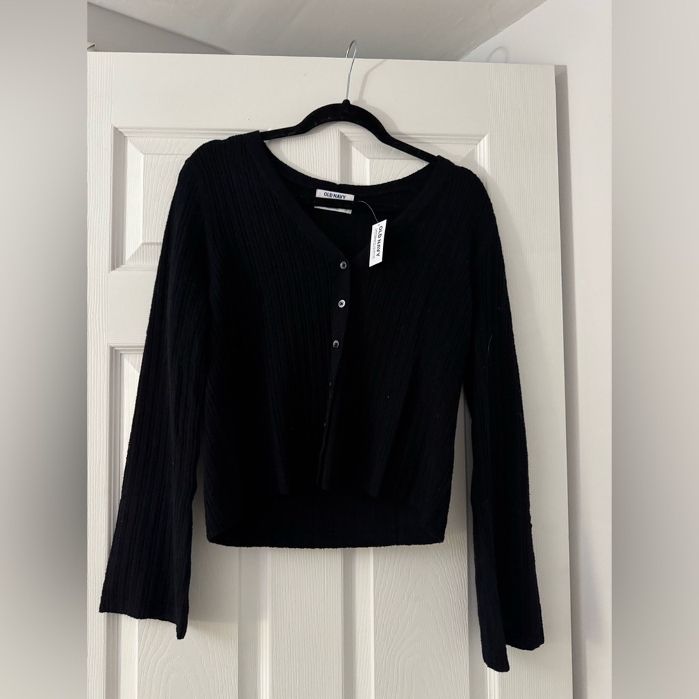 Old Navy Women's Black Button Down Sweater